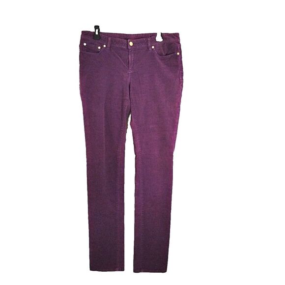 Tory Burch Super Skinny Jean Purple Corduroy Womens Size 32 Mid Rise - Picture 2 of 8